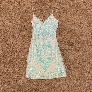 Windsor Blue and White Mini Dress